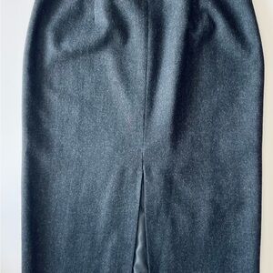 Jones New York Charcoal Grey Wool Midi Pencil Skirt